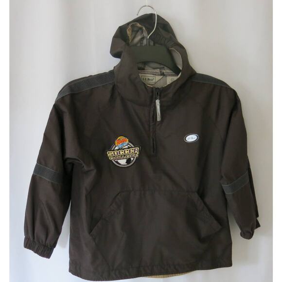 LL BEAN RAGU Express Soccer Challenge Hoodie Size XS/6 Kids Rain Polyester Black - Picture 1 of 13